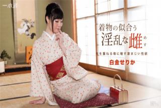 1Pondo 091817_582 Shirane Gold Jav Kimono Nymphomani female platinum striking suits kimono